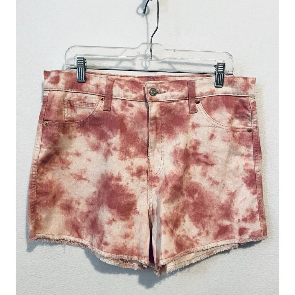Levis Signature Shorts Womens 14 Pink Tie Dye Denim Heritage High Rise Boho